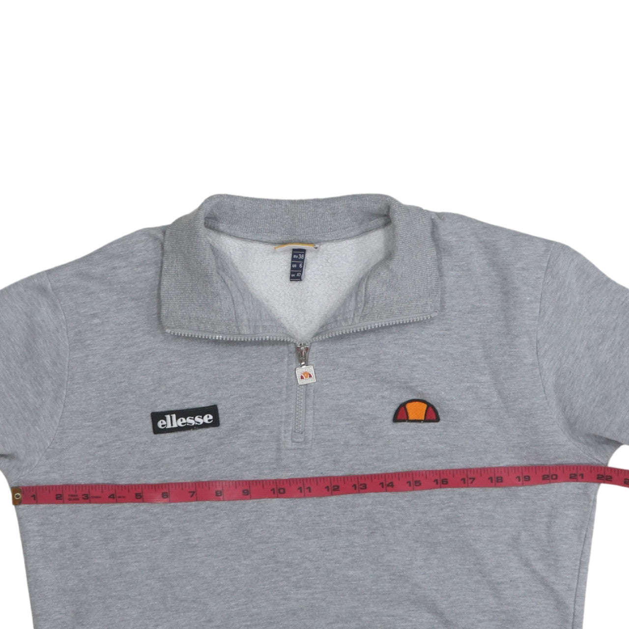 Mens UK Size M ellesse Grey 1/4 Zip Sweatshirt