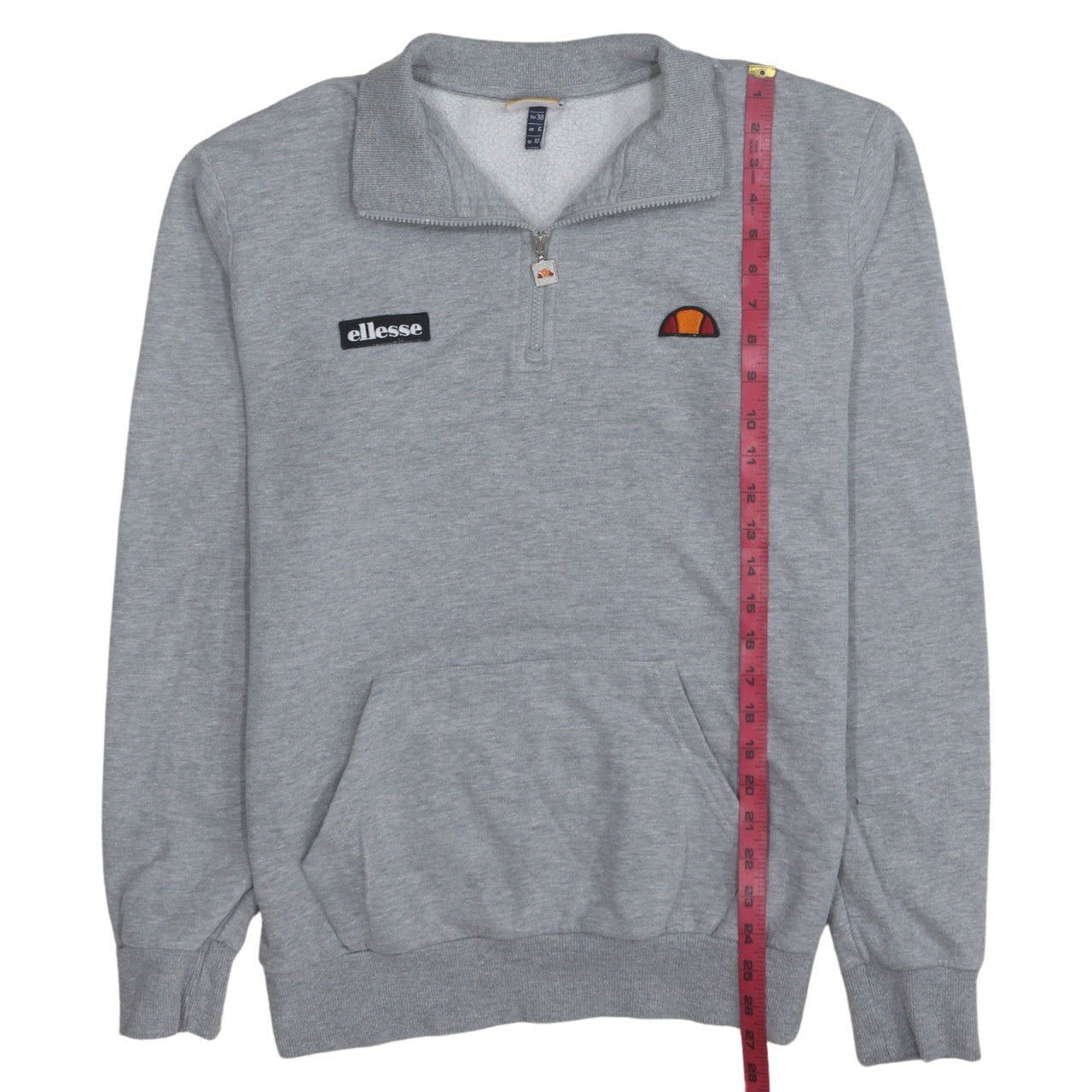 Mens UK Size M ellesse Grey 1/4 Zip Sweatshirt