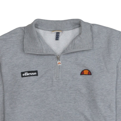 Mens UK Size M ellesse Grey 1/4 Zip Sweatshirt