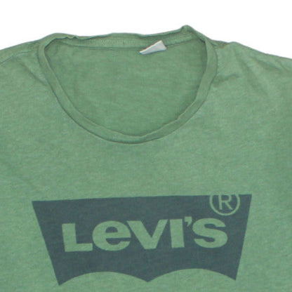 Levi's Men's Green Logo Crew Neck Cotton T-Shirt Size S