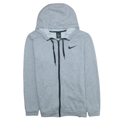 Mens UK Size L Nike Grey Full Zip Hoodie