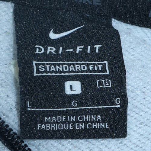 Mens UK Size L Nike Grey Full Zip Hoodie
