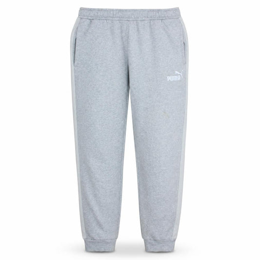 Front view of Puma Men's Grey Jogger Sweatpants M Regular Fit Elastic Waist