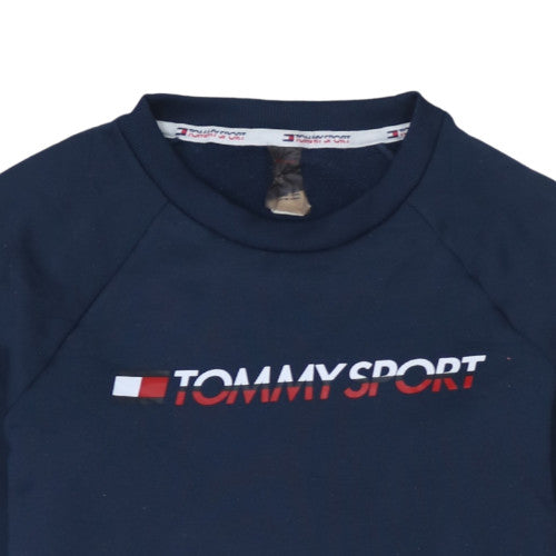 Mens UK Size L Tommy Sport Blue Pullover Sweatshirt