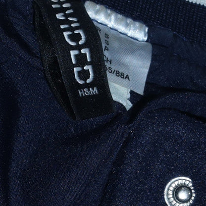 H&M Men Blue Varsity Jacket Size S Polyester Snap Button College Style