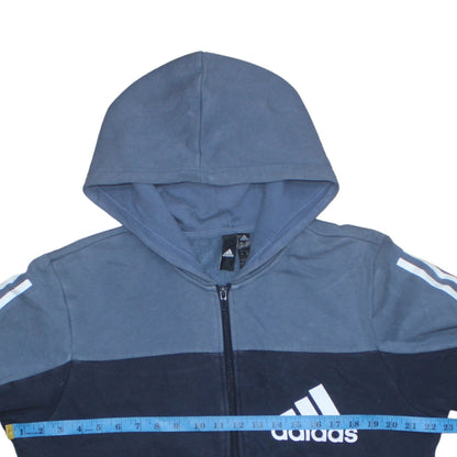 Mens UK Size M adidas Blue Full Zip Hoodie