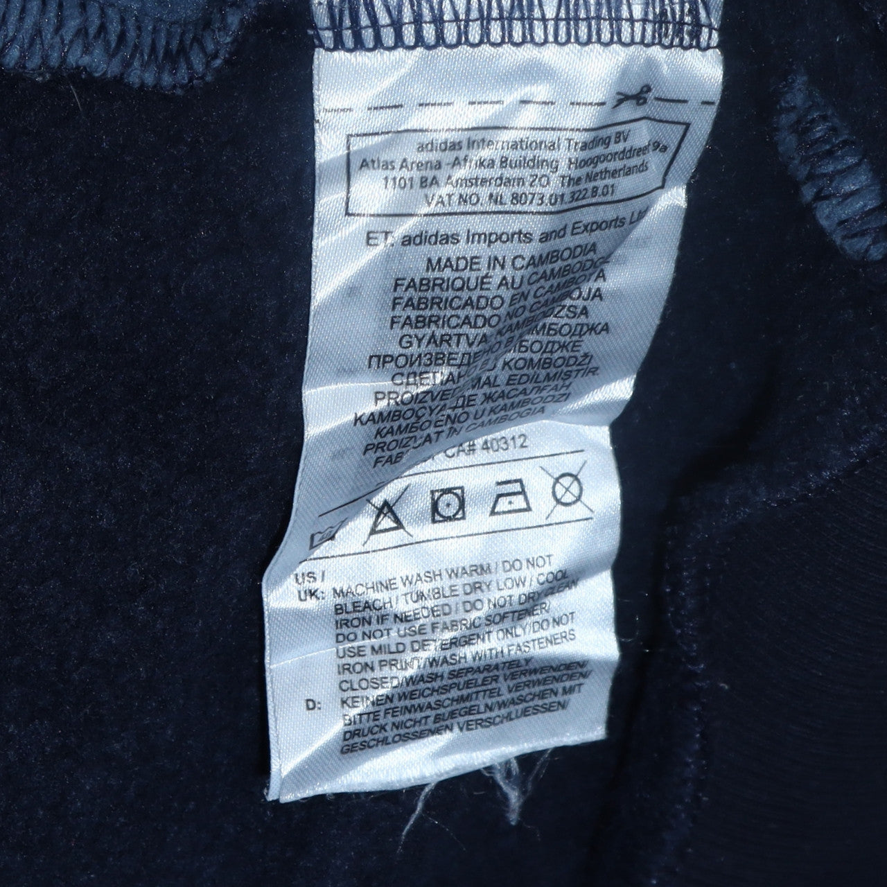 Mens UK Size M adidas Blue Full Zip Hoodie