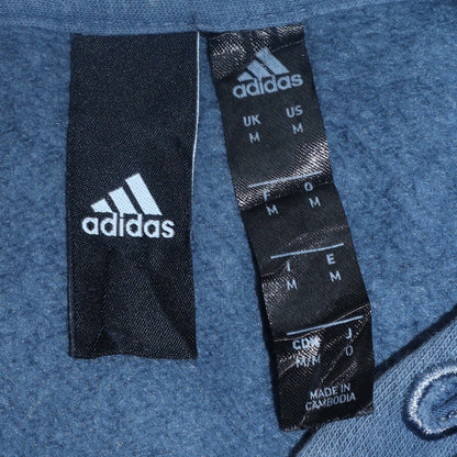 Mens UK Size M adidas Blue Full Zip Hoodie