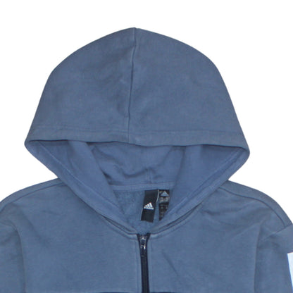 Mens UK Size M adidas Blue Full Zip Hoodie