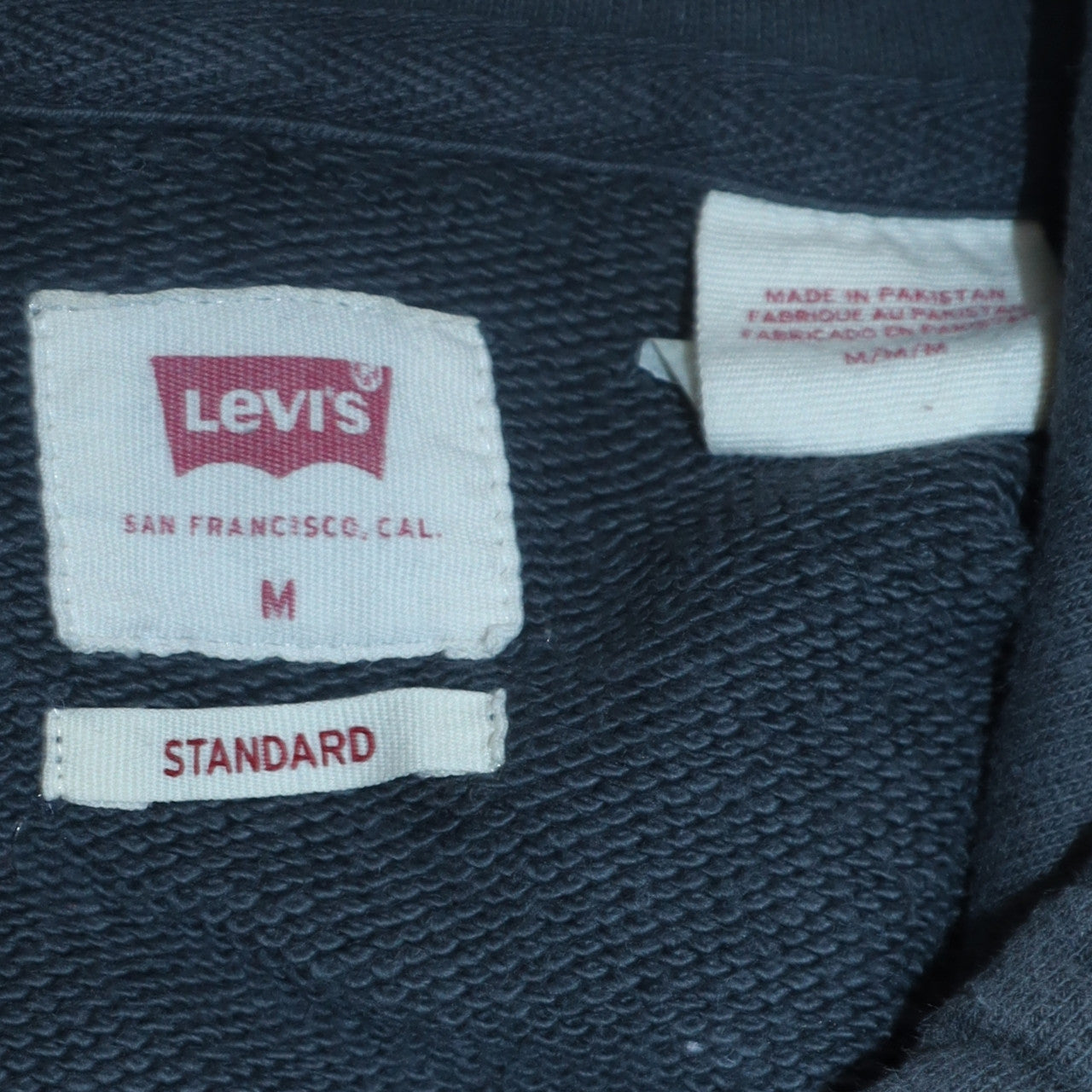 Mens UK Size M Levi's Grey Pullover Hoodie