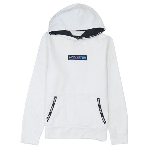 Mens UK Size S Hollister White Pullover Hoodie
