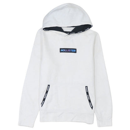 Mens UK Size S Hollister White Pullover Hoodie
