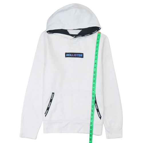 Mens UK Size S Hollister White Pullover Hoodie