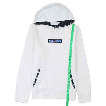 Mens UK Size S Hollister White Pullover Hoodie