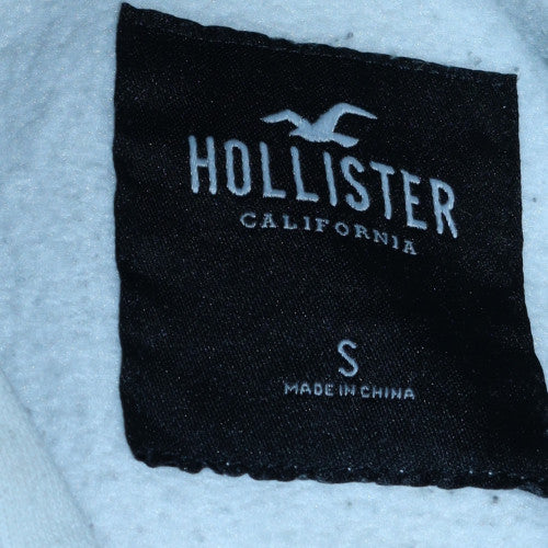 Mens UK Size S Hollister White Pullover Hoodie