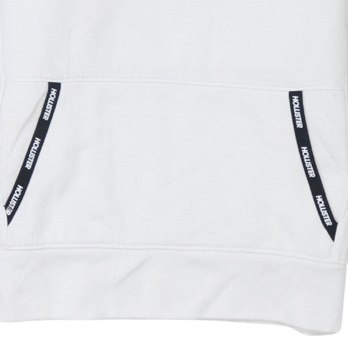 Mens UK Size S Hollister White Pullover Hoodie