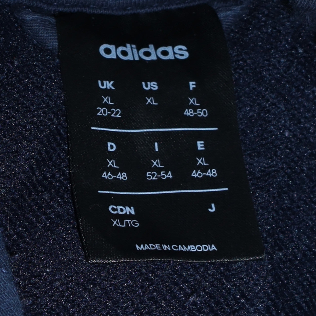 Mens UK Size XL adidas Blue Full Zip Hoodie