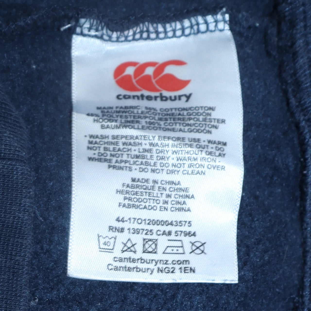 Mens UK Size S Canterbury Blue Pullover Hoodie