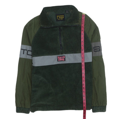 Scotch & Soda Men's Green Corduroy 1/4 Zip Jacket Size M