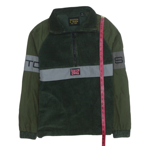 Scotch & Soda Men's Green Corduroy 1/4 Zip Jacket Size M