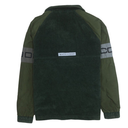 Scotch & Soda Men's Green Corduroy 1/4 Zip Jacket Size M
