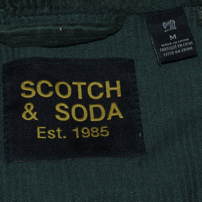 Scotch & Soda Men's Green Corduroy 1/4 Zip Jacket Size M