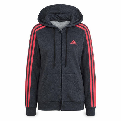 Front view of Adidas women’s navy full zip hoodie xs hooded sweatshirt casual