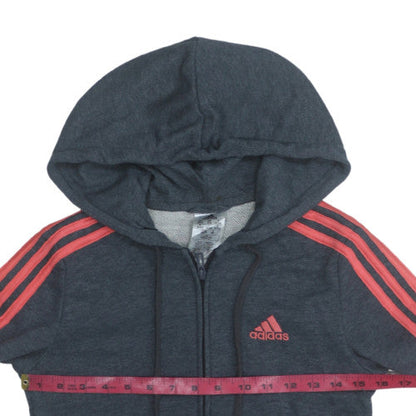 Womens UK Size 2XS adidas Blue Full Zip Hoodie