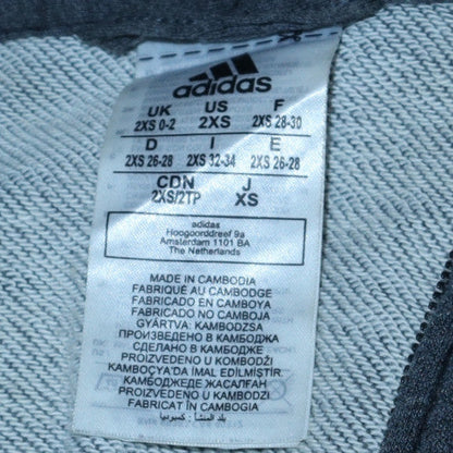 Womens UK Size 2XS adidas Blue Full Zip Hoodie
