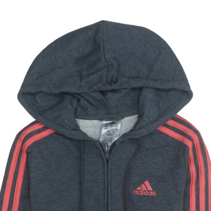 Womens UK Size 2XS adidas Blue Full Zip Hoodie
