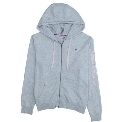 Womens UK Size M U.S. Polo Assn Grey Full Zip Hoodie