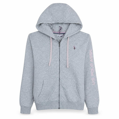 Womens UK Size M U.S. Polo Assn Grey Full Zip Hoodie