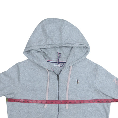 Womens UK Size M U.S. Polo Assn Grey Full Zip Hoodie