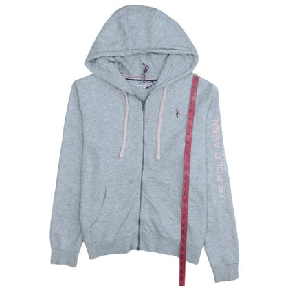 Womens UK Size M U.S. Polo Assn Grey Full Zip Hoodie