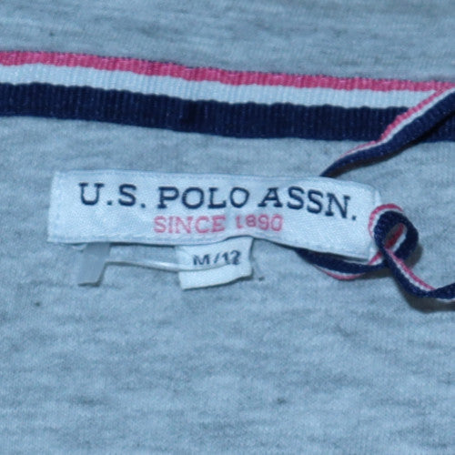 Womens UK Size M U.S. Polo Assn Grey Full Zip Hoodie