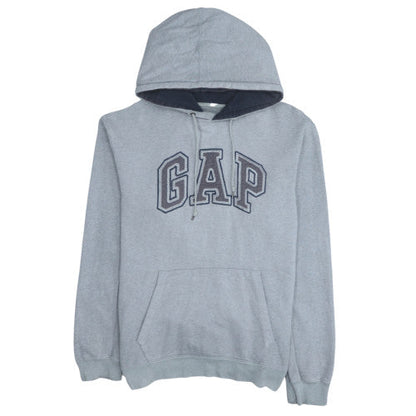 Gap Men's Grey Pullover Hoodie Small Cotton Logo Style