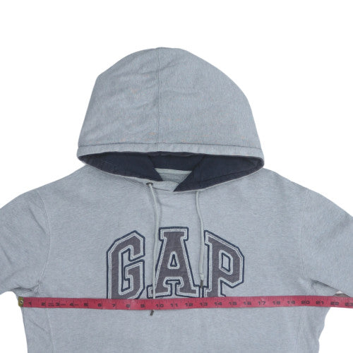 Gap Men's Grey Pullover Hoodie Small Cotton Logo Style