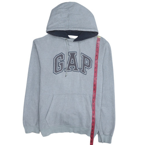 Gap Men's Grey Pullover Hoodie Small Cotton Logo Style