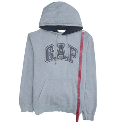 Gap Men's Grey Pullover Hoodie Small Cotton Logo Style