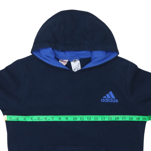 Teens UK Size 164 adidas Blue Pullover Hoodie