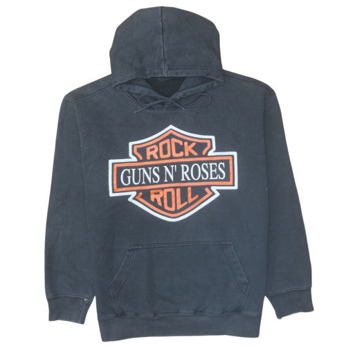 Mens UK Size M Rock @ Tees Black Pullover Hoodie