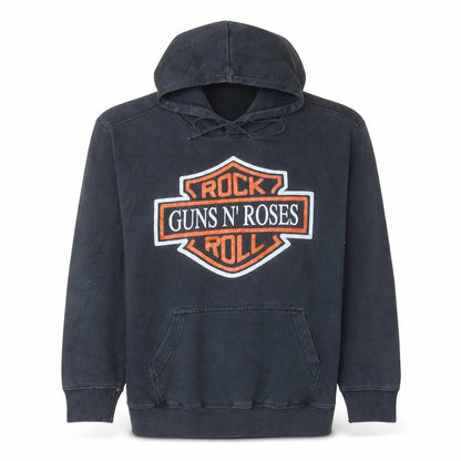 Mens UK Size M Rock @ Tees Black Pullover Hoodie