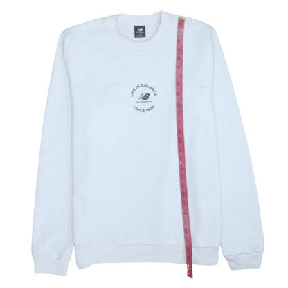 Mens UK Size S New Balance White Pullover Sweatshirt