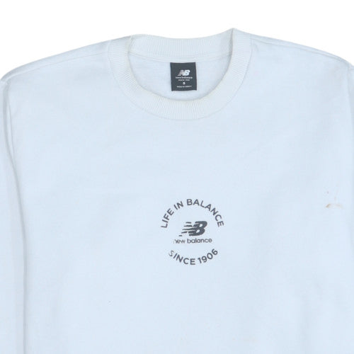 Mens UK Size S New Balance White Pullover Sweatshirt