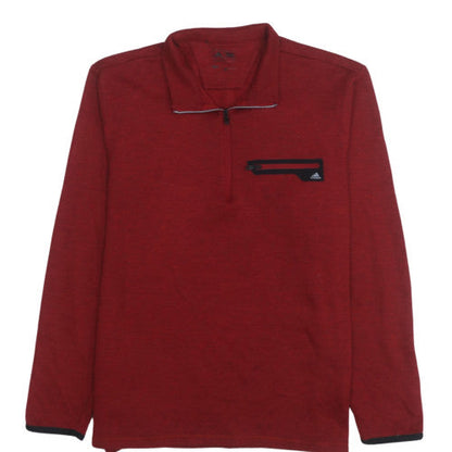 Mens UK Size M adidas Red Henley Sweatshirt