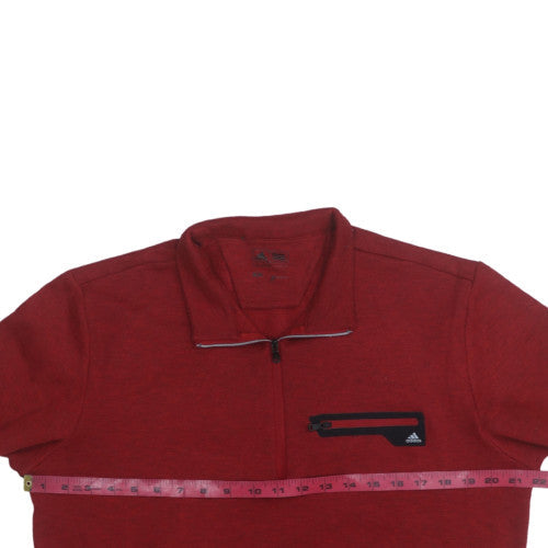 Mens UK Size M adidas Red Henley Sweatshirt