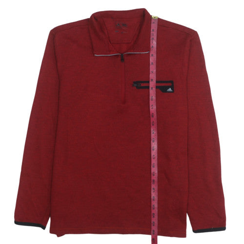 Mens UK Size M adidas Red Henley Sweatshirt