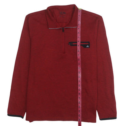 Mens UK Size M adidas Red Henley Sweatshirt