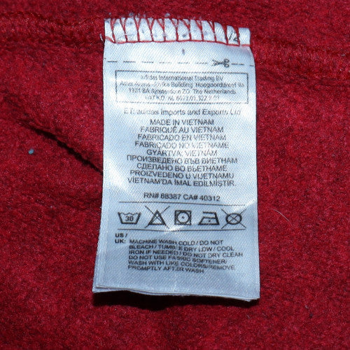 Mens UK Size M adidas Red Henley Sweatshirt