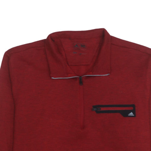Mens UK Size M adidas Red Henley Sweatshirt
